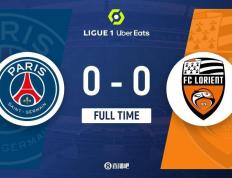 Ligue 1-九球体育-巴黎主场0-0闷平洛里昂 基利安·姆巴佩看台观战攻击群哑火