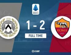 意甲-比赛从72分钟恢复 罗马2-1乌迪内斯 克里斯坦特95分钟绝杀