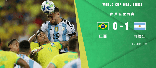 一波三折，世界杯足球预选赛巴西队主场输球又输人，梅西首发阿根廷一球小胜